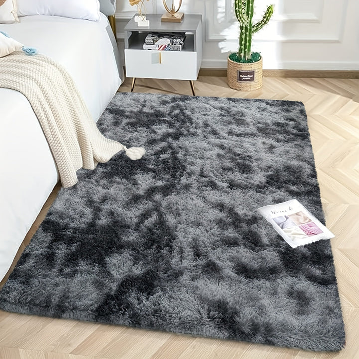 KuschelFarb: Tappeto alto in pile morbido con design moderno a sfumature in poliestere – ideale per spazi abitativi e lati del letto