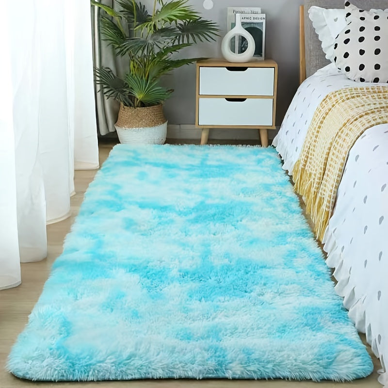 KuschelFarb: Tappeto alto in pile morbido con design moderno a sfumature in poliestere – ideale per spazi abitativi e lati del letto