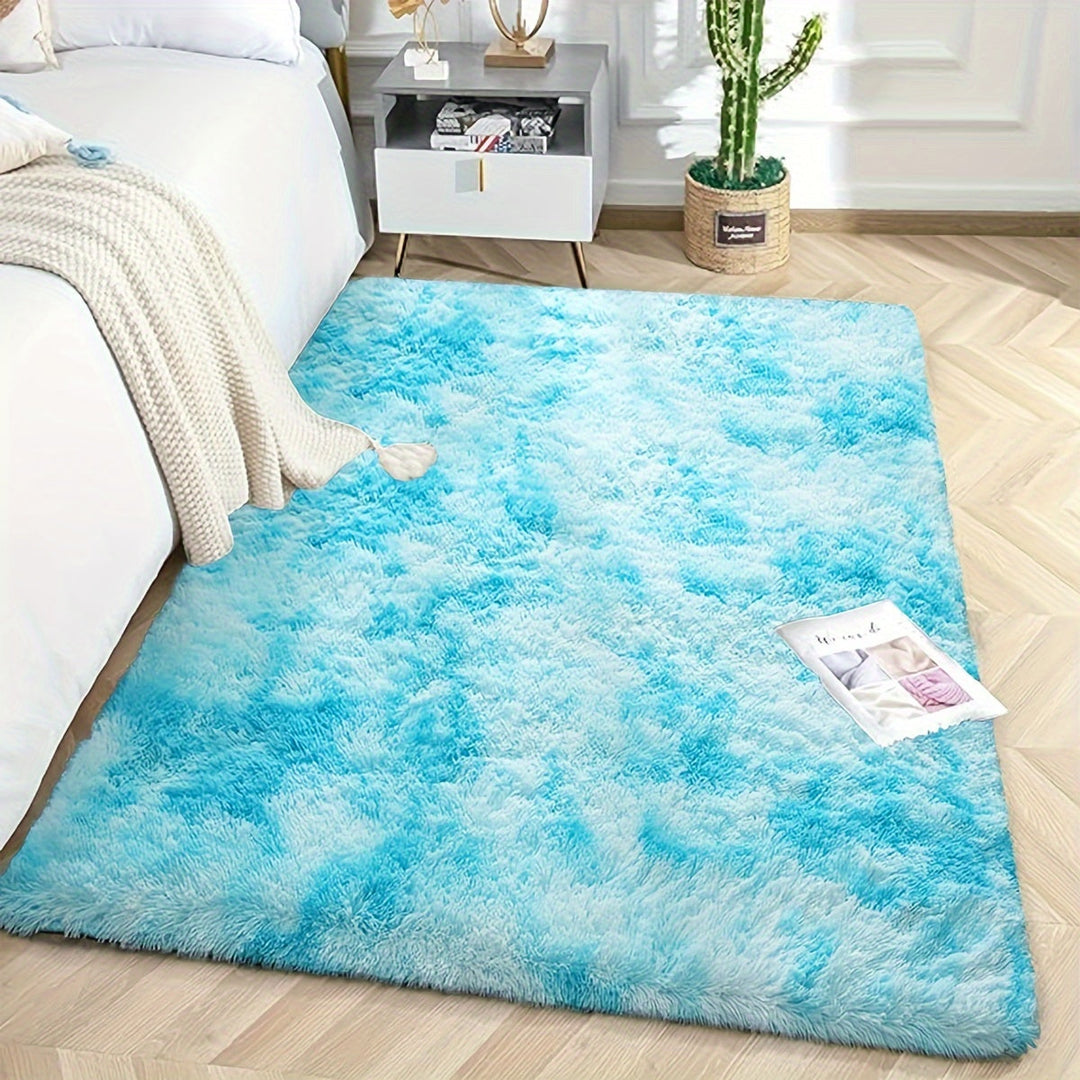 KuschelFarb: Tappeto alto in pile morbido con design moderno a sfumature in poliestere – ideale per spazi abitativi e lati del letto