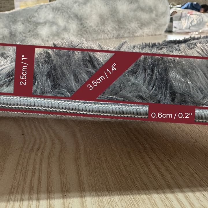 KuschelFarb: Tappeto alto in pile morbido con design moderno a sfumature in poliestere – ideale per spazi abitativi e lati del letto