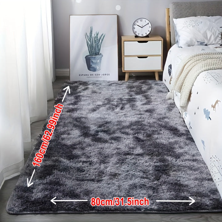 KuschelFarb: Tappeto alto in pile morbido con design moderno a sfumature in poliestere – ideale per spazi abitativi e lati del letto