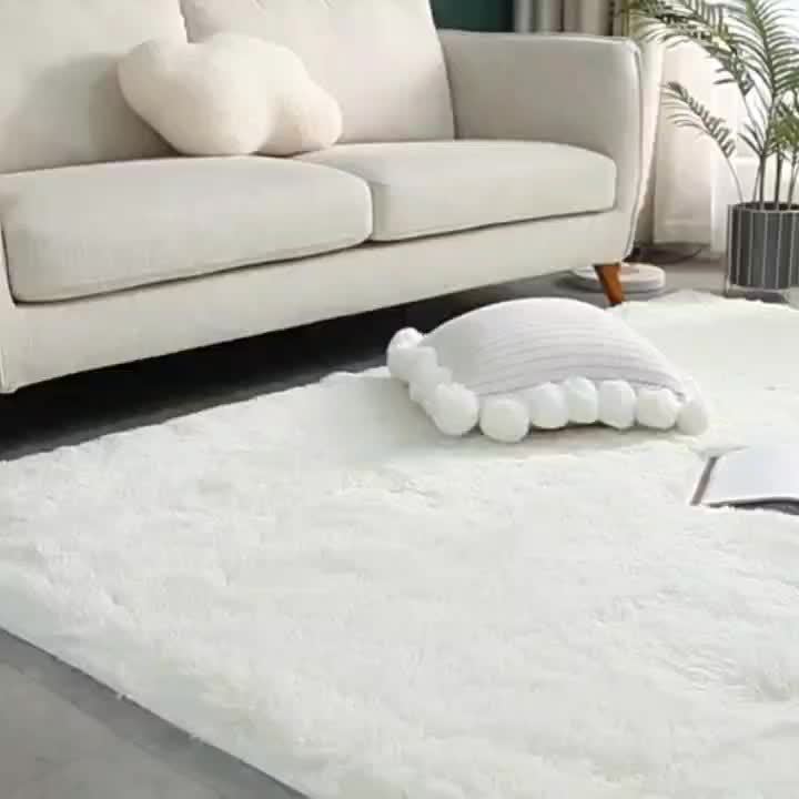 KuschelFarb: Tappeto alto in pile morbido con design moderno a sfumature in poliestere – ideale per spazi abitativi e lati del letto