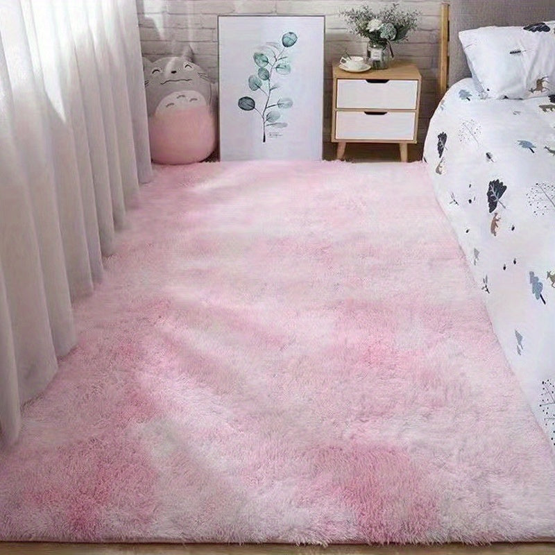 KuschelFarb: Tappeto alto in pile morbido con design moderno a sfumature in poliestere – ideale per spazi abitativi e lati del letto