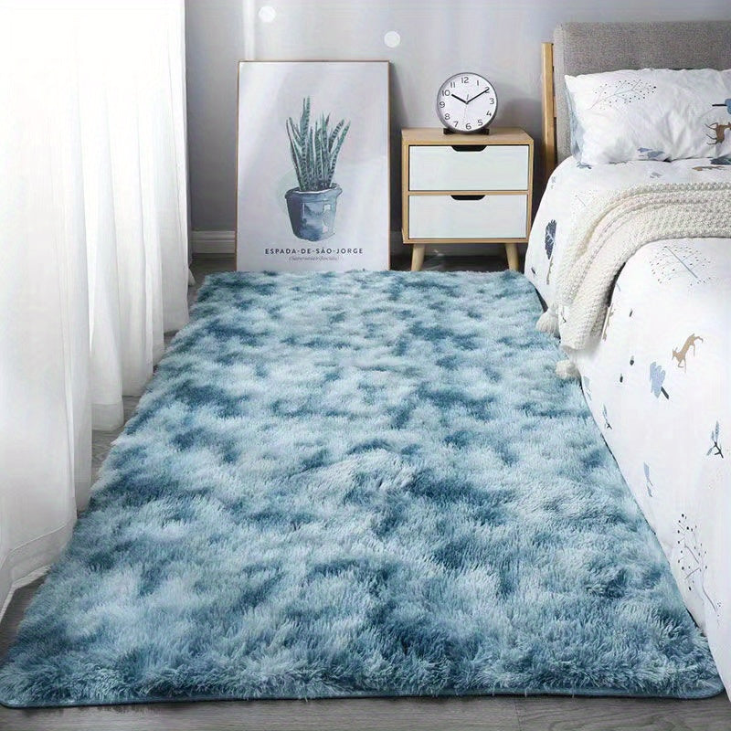KuschelFarb: Tappeto alto in pile morbido con design moderno a sfumature in poliestere – ideale per spazi abitativi e lati del letto