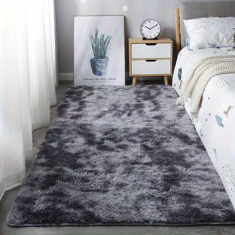 KuschelFarb: Tappeto alto in pile morbido con design moderno a sfumature in poliestere – ideale per spazi abitativi e lati del letto