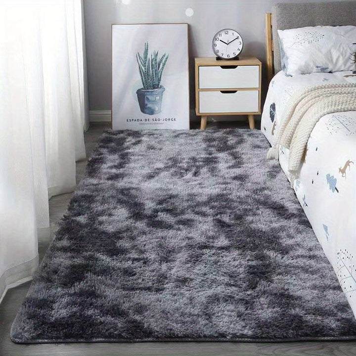 KuschelFarb: Tappeto alto in pile morbido con design moderno a sfumature in poliestere – ideale per spazi abitativi e lati del letto