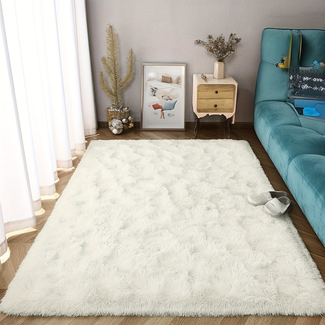 KuschelFarb: Tappeto alto in pile morbido con design moderno a sfumature in poliestere – ideale per spazi abitativi e lati del letto