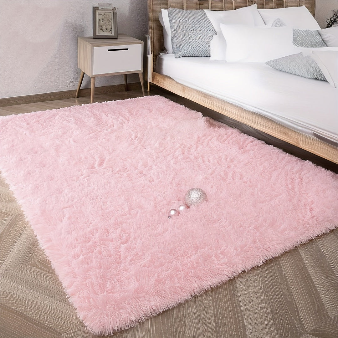 KuschelFarb: Tappeto alto in pile morbido con design moderno a sfumature in poliestere – ideale per spazi abitativi e lati del letto