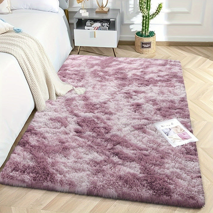 KuschelFarb: Tappeto alto in pile morbido con design moderno a sfumature in poliestere – ideale per spazi abitativi e lati del letto