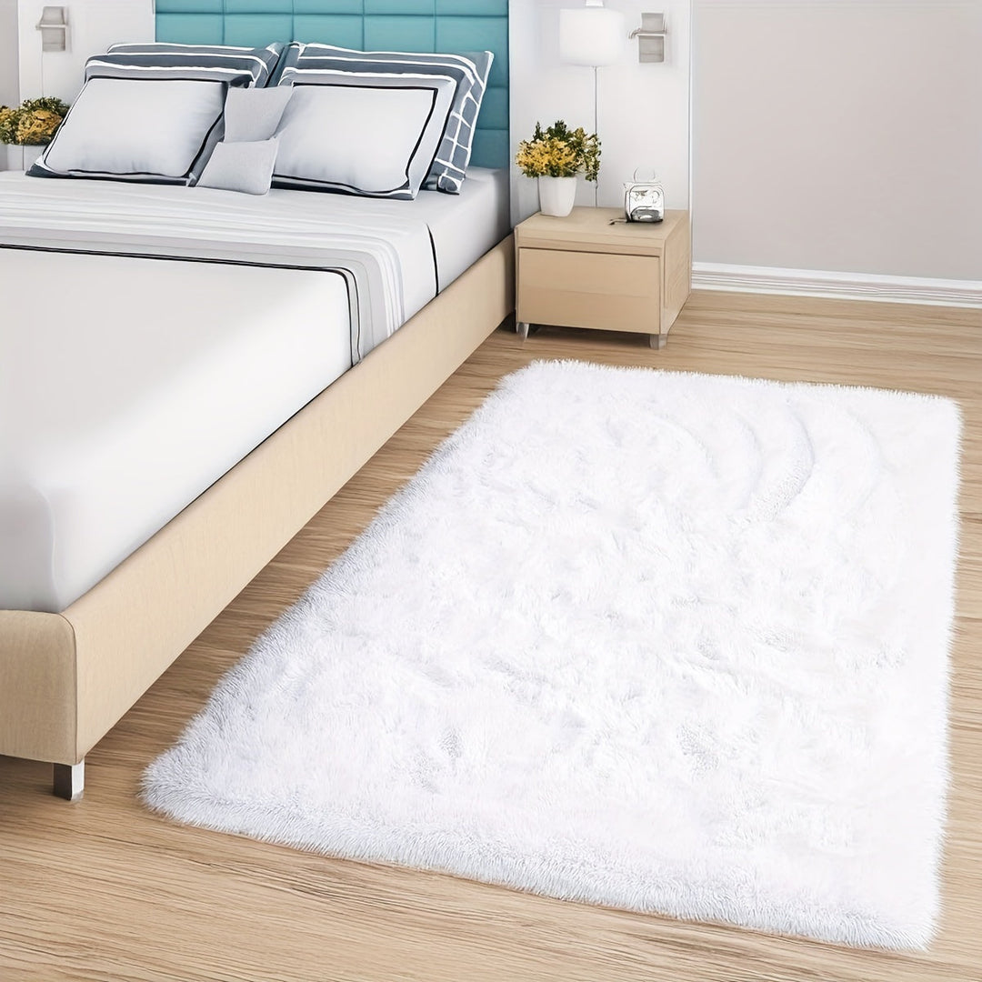 KuschelFarb: Tappeto alto in pile morbido con design moderno a sfumature in poliestere – ideale per spazi abitativi e lati del letto