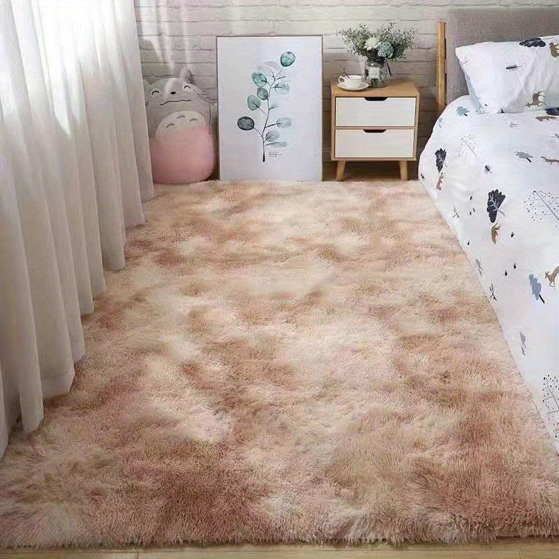 KuschelFarb: Tappeto alto in pile morbido con design moderno a sfumature in poliestere – ideale per spazi abitativi e lati del letto