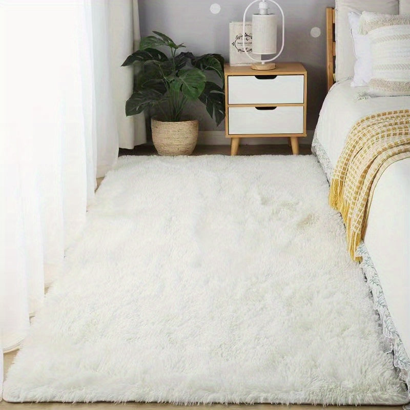 KuschelFarb: Tappeto alto in pile morbido con design moderno a sfumature in poliestere – ideale per spazi abitativi e lati del letto