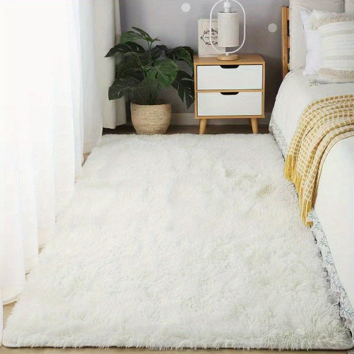 KuschelFarb: Tappeto alto in pile morbido con design moderno a sfumature in poliestere – ideale per spazi abitativi e lati del letto