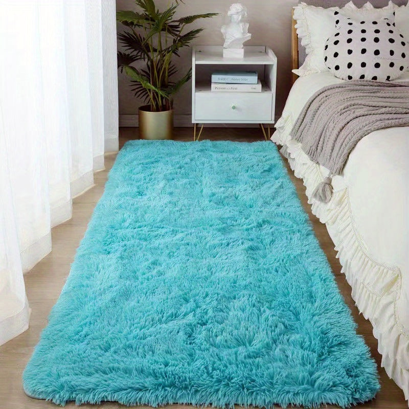 KuschelFarb: Tappeto alto in pile morbido con design moderno a sfumature in poliestere – ideale per spazi abitativi e lati del letto