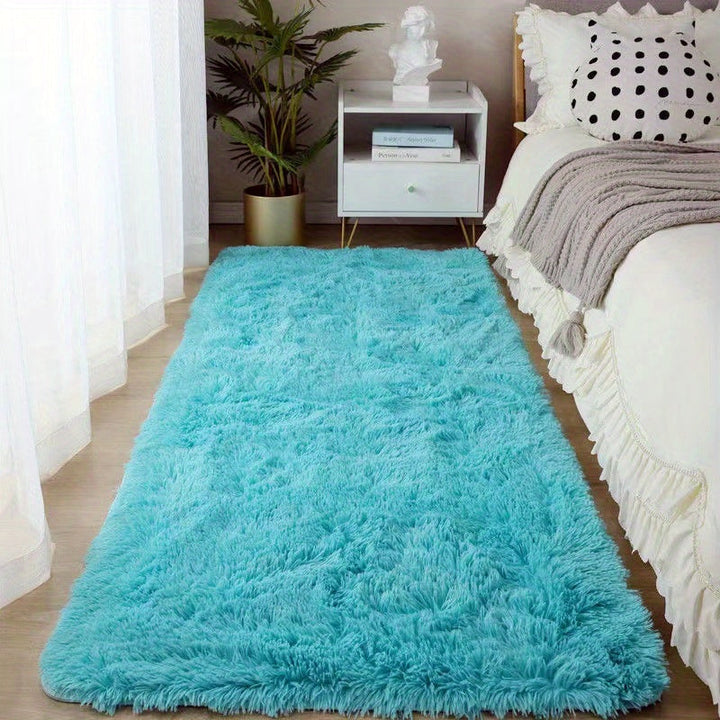 KuschelFarb: Tappeto alto in pile morbido con design moderno a sfumature in poliestere – ideale per spazi abitativi e lati del letto