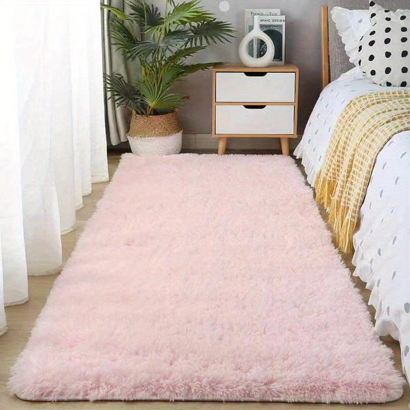 KuschelFarb: Tappeto alto in pile morbido con design moderno a sfumature in poliestere – ideale per spazi abitativi e lati del letto