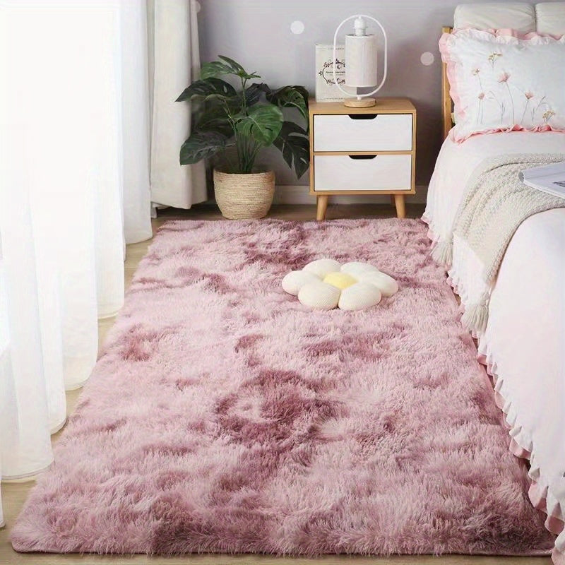 KuschelFarb: Tappeto alto in pile morbido con design moderno a sfumature in poliestere – ideale per spazi abitativi e lati del letto