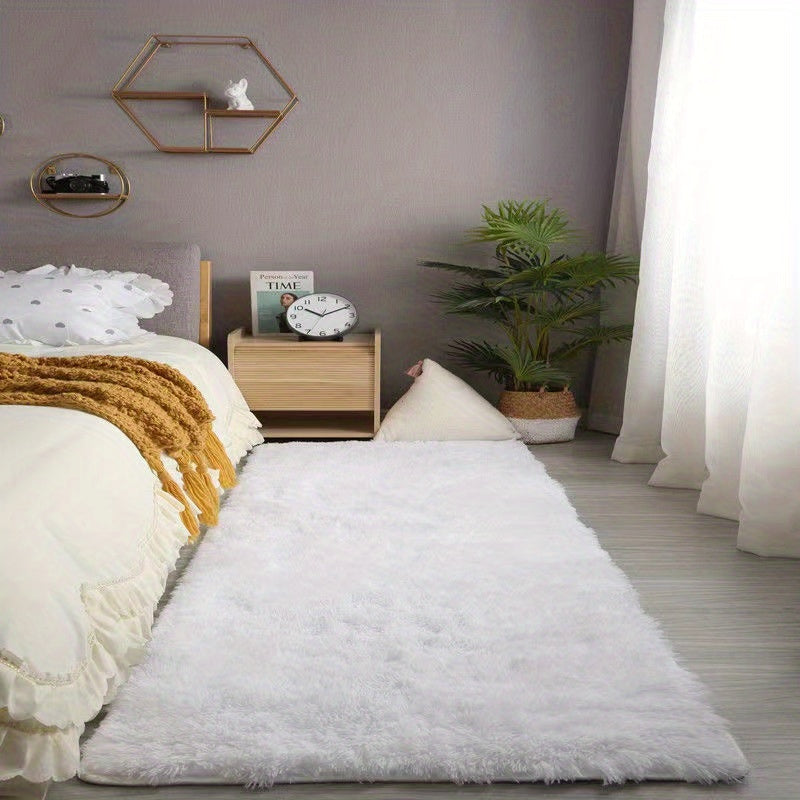 KuschelFarb: Tappeto alto in pile morbido con design moderno a sfumature in poliestere – ideale per spazi abitativi e lati del letto