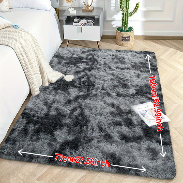 KuschelFarb: Tappeto alto in pile morbido con design moderno a sfumature in poliestere – ideale per spazi abitativi e lati del letto