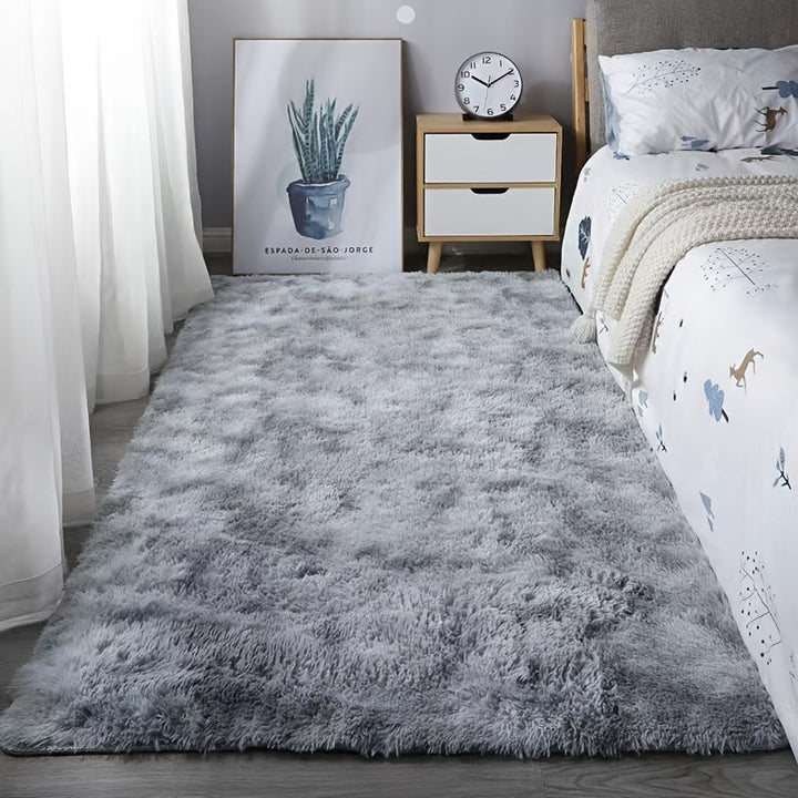 KuschelFarb: Tappeto alto in pile morbido con design moderno a sfumature in poliestere – ideale per spazi abitativi e lati del letto