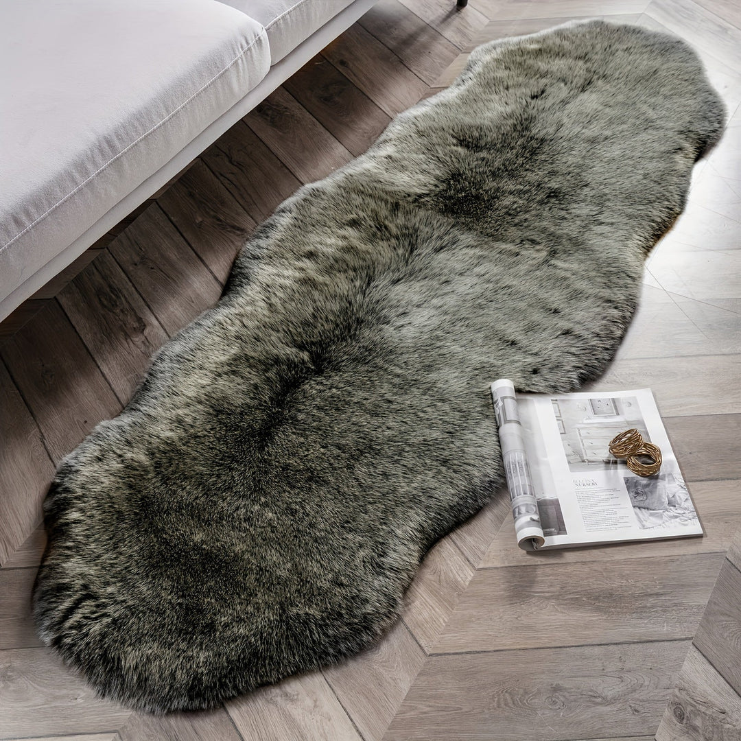 KuschelFell: Tappeto poligonale in pelliccia sintetica con superficie morbida – per terrazza e picnic