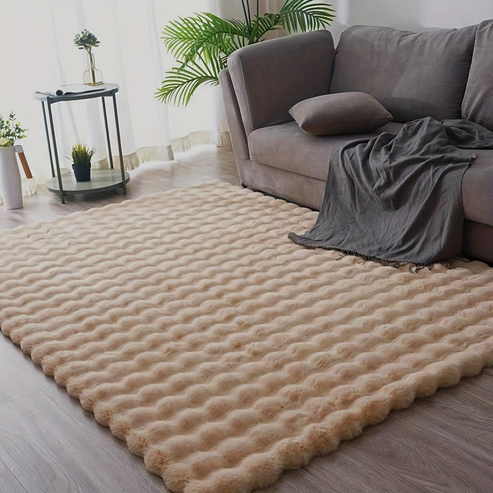 KuschelWohl: Tappeto alto in formato rettangolare in poliestere peluche – per lato letto e spazi abitativi