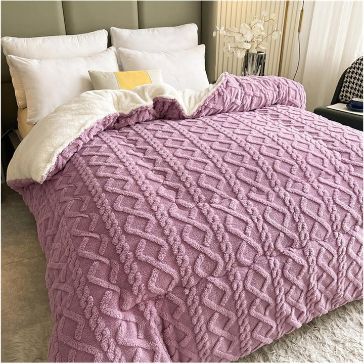 KuscheligWarm: Coperta in cotone con Sherpa-Fleece e calore extra – per divano e letto