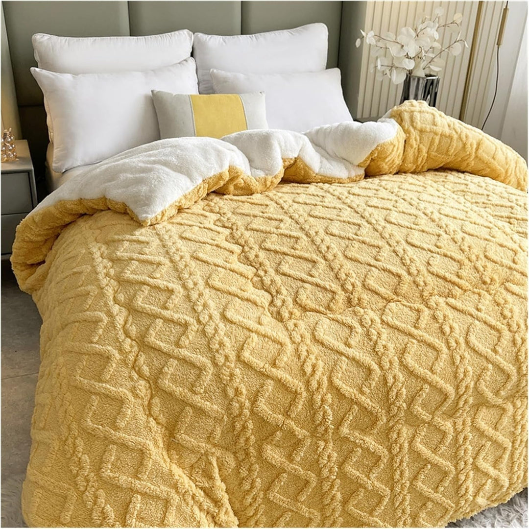 KuscheligWarm: Coperta in cotone con Sherpa-Fleece e calore extra – per divano e letto