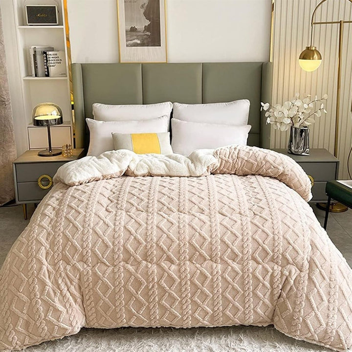 KuscheligWarm: Coperta in cotone con Sherpa-Fleece e calore extra – per divano e letto