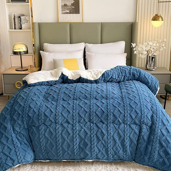 KuscheligWarm: Coperta in cotone con Sherpa-Fleece e calore extra – per divano e letto