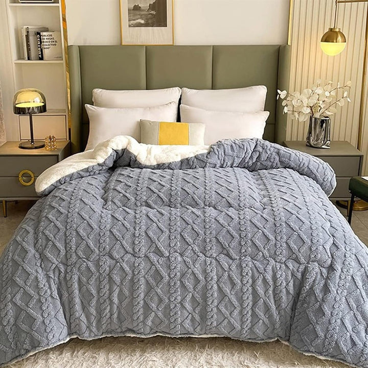 KuscheligWarm: Coperta in cotone con Sherpa-Fleece e calore extra – per divano e letto