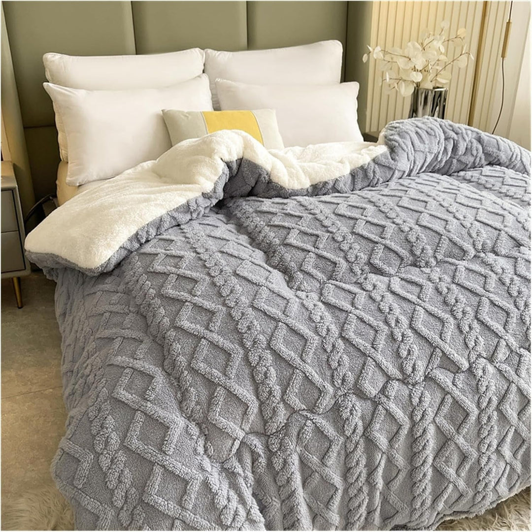 KuscheligWarm: Coperta in cotone con Sherpa-Fleece e calore extra – per divano e letto