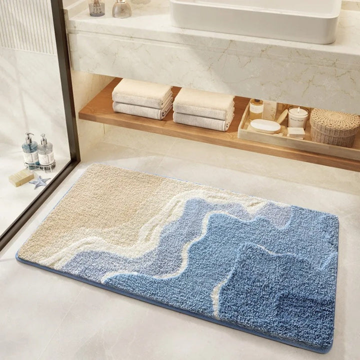 KüstenTraum: Tappetino da bagno antiscivolo in design da spiaggia – Morbido, Assorbente &amp; Lavabile