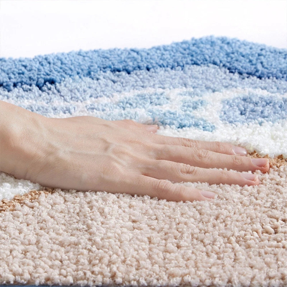 KüstenTraum: Tappetino da bagno antiscivolo in design da spiaggia – Morbido, Assorbente &amp; Lavabile