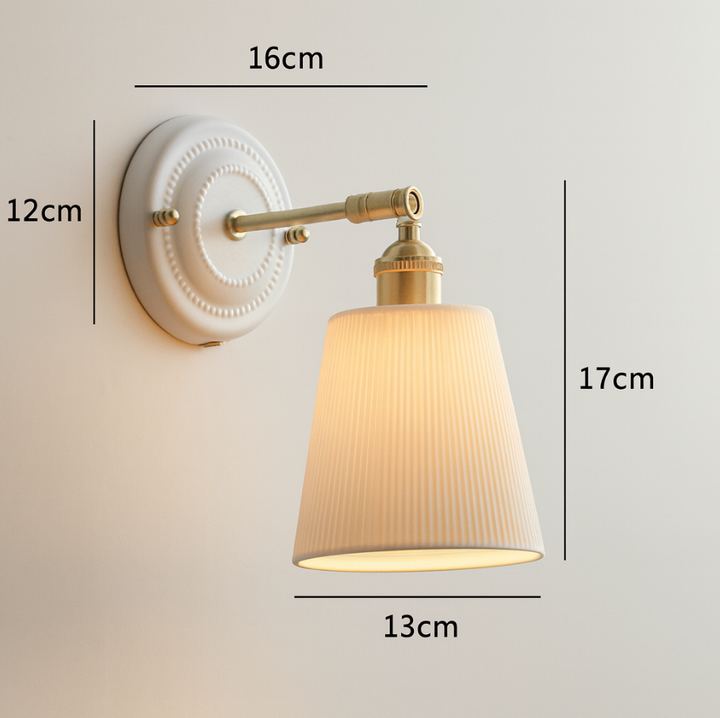 KyoLicht: Applique Vintage in Ceramica e Ottone dal Design Giapponese – per Camera da Letto e Soggiorno