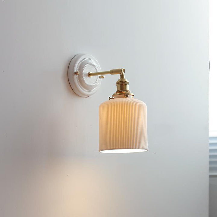KyoLicht: Applique Vintage in Ceramica e Ottone dal Design Giapponese – per Camera da Letto e Soggiorno