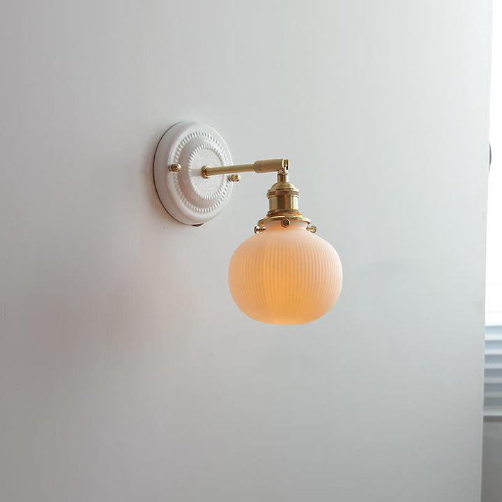 KyoLicht: Applique Vintage in Ceramica e Ottone dal Design Giapponese – per Camera da Letto e Soggiorno