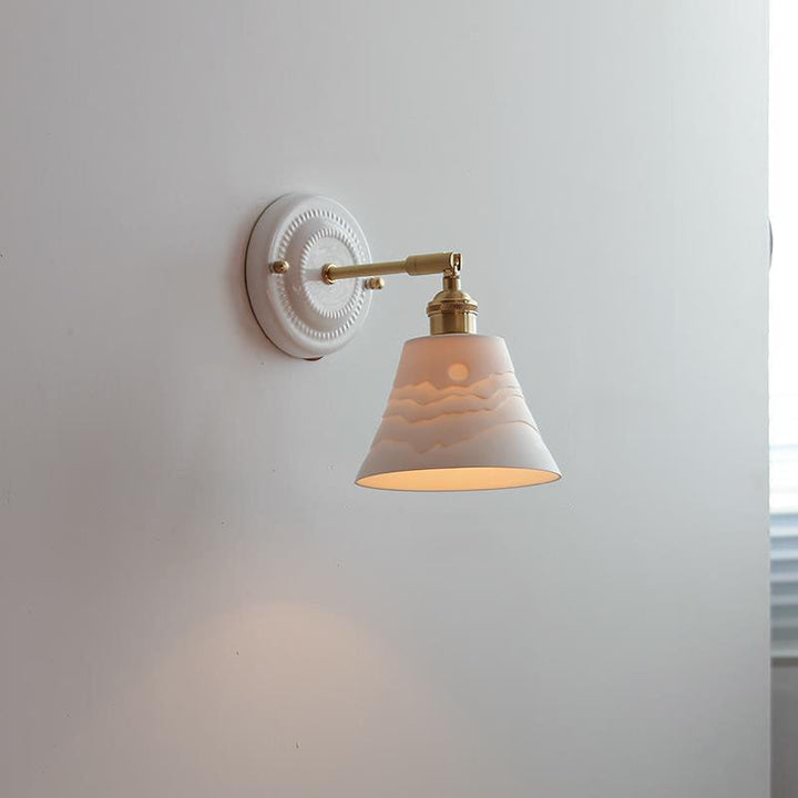 KyoLicht: Applique Vintage in Ceramica e Ottone dal Design Giapponese – per Camera da Letto e Soggiorno