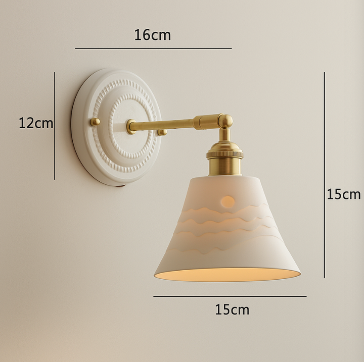 KyoLicht: Applique Vintage in Ceramica e Ottone dal Design Giapponese – per Camera da Letto e Soggiorno