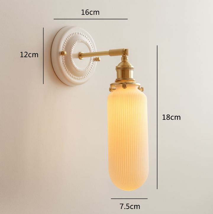 KyoLicht: Applique Vintage in Ceramica e Ottone dal Design Giapponese – per Camera da Letto e Soggiorno
