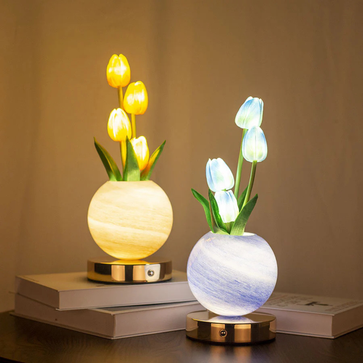 Lampada da tavolo a LED a forma di tulipano