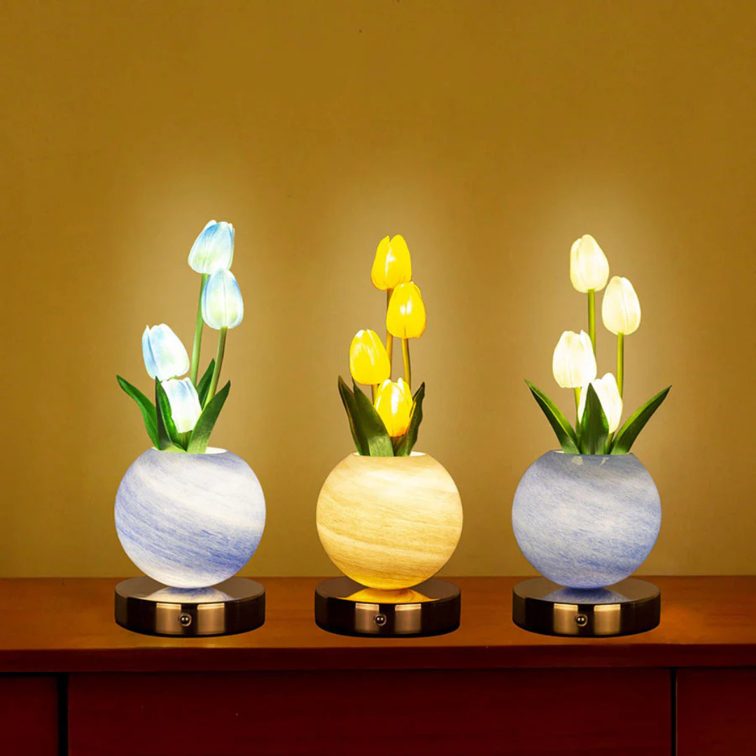 Lampada da tavolo a LED a forma di tulipano