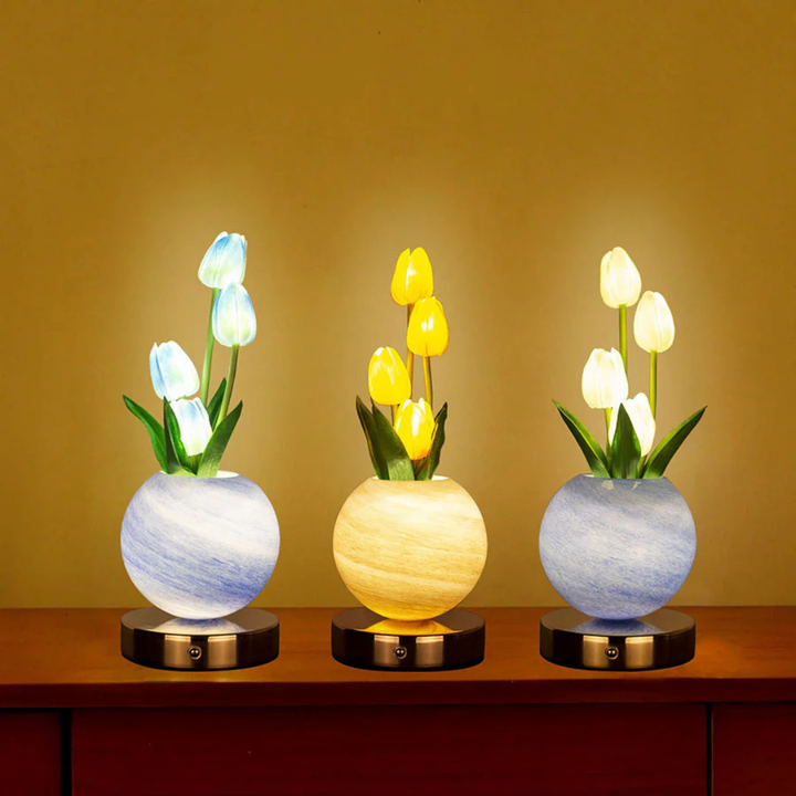 Lampada da tavolo a LED a forma di tulipano