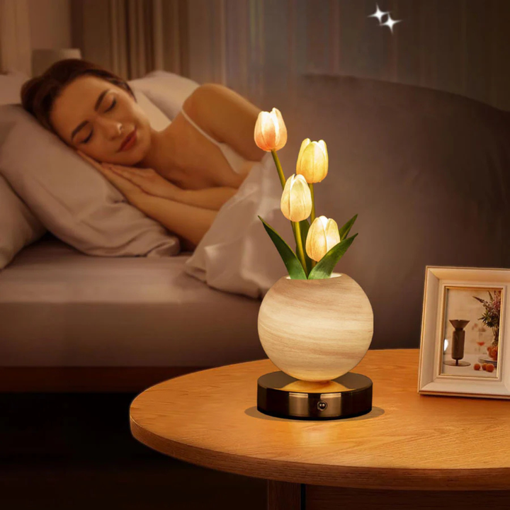 Lampada da tavolo a LED a forma di tulipano