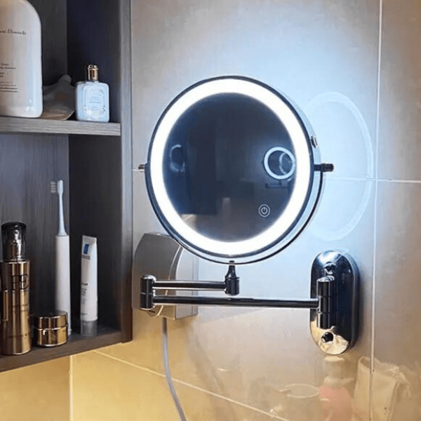 MAGNIFILUX – Specchio ingranditore a LED con illuminazione regolabile e batteria ricaricabile