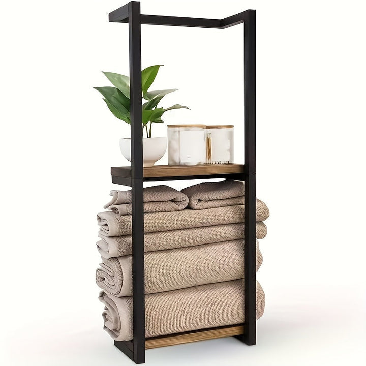 LandStahl: Mensola da parete per bagno – moderna mensola in acciaio al carbonio in stile rustico, stabile e multifunzionale per l&