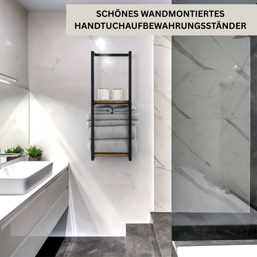 LandStahl: Mensola da parete per bagno – moderna mensola in acciaio al carbonio in stile rustico, stabile e multifunzionale per l&
