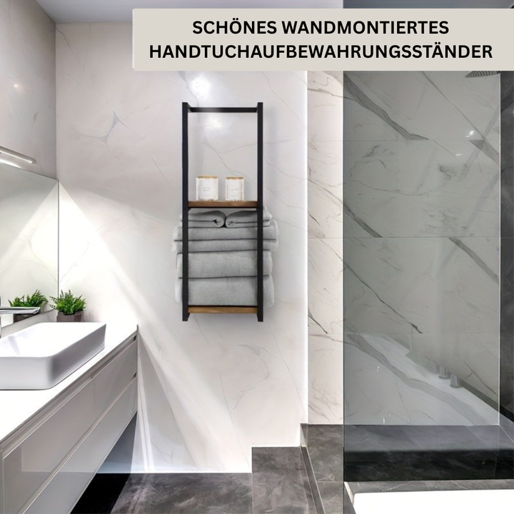 LandStahl: Mensola da parete per bagno – moderna mensola in acciaio al carbonio in stile rustico, stabile e multifunzionale per l&