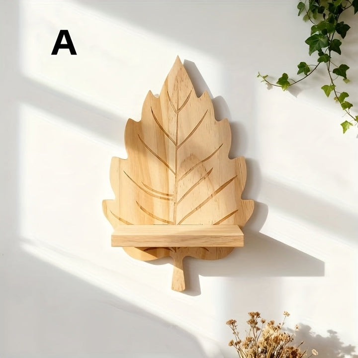 LandhausBlatt: Mensola da parete in legno rustico con supporto in tronco d&