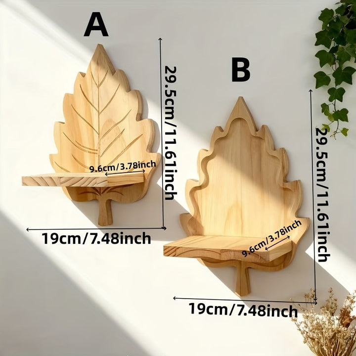 LandhausBlatt: Mensola da parete in legno rustico con supporto in tronco d&
